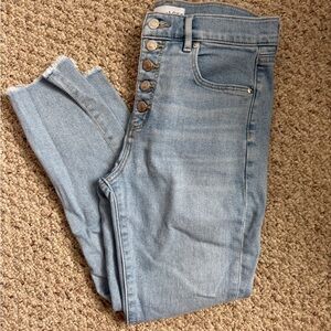 LOFT Light Wash High-Rise Button-Fly Ankle Women’s Jeans